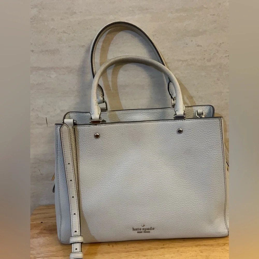 kate spade New York White Leather Top-Handle Satchel